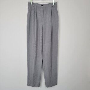 Vintage Smart Pants Black & White Houndstooth Pleated Trousers Made in USA